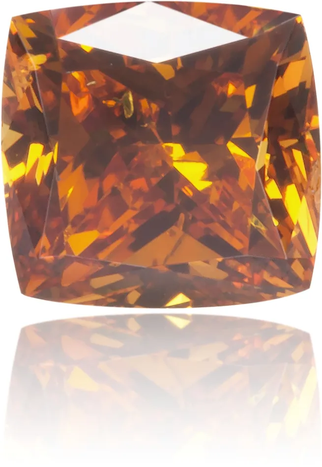 Langerman Diamonds Earrings Natural Orange Diamond Cushion 056 ct Polished