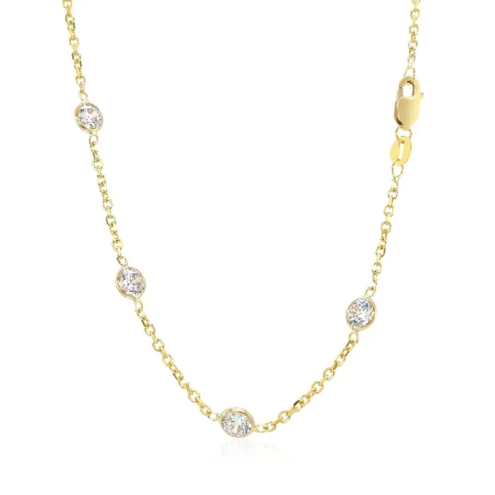 14k Yellow Gold CZ By the Yard Long Links MayaMila Earrings