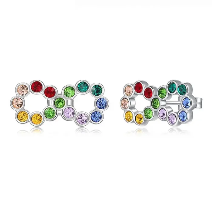 Earrings Mystic Flavia Colorful Infinity Swarovski Crystal Silver Earrings