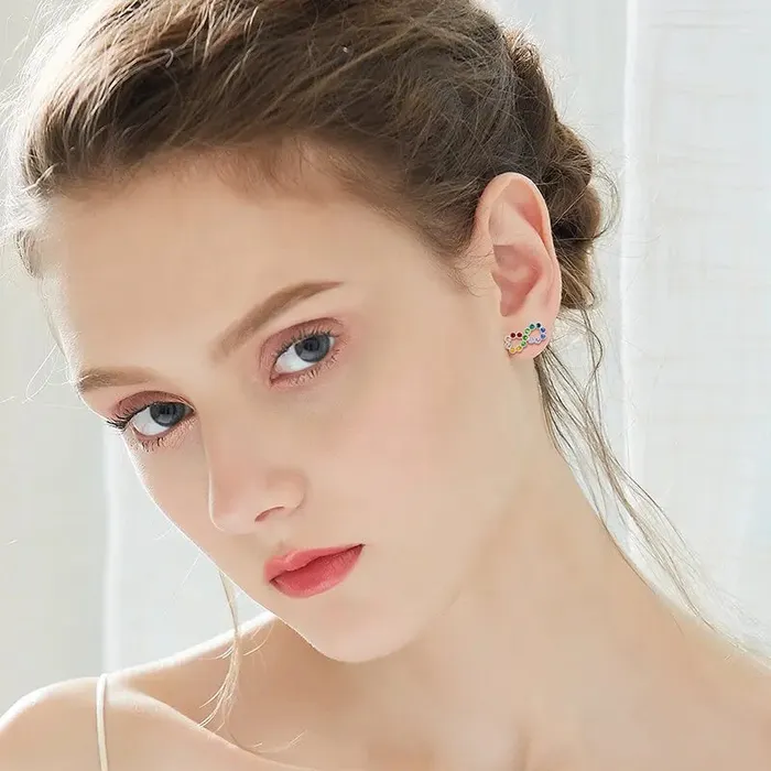 Earrings Mystic Flavia Colorful Infinity Swarovski Crystal Silver Earrings