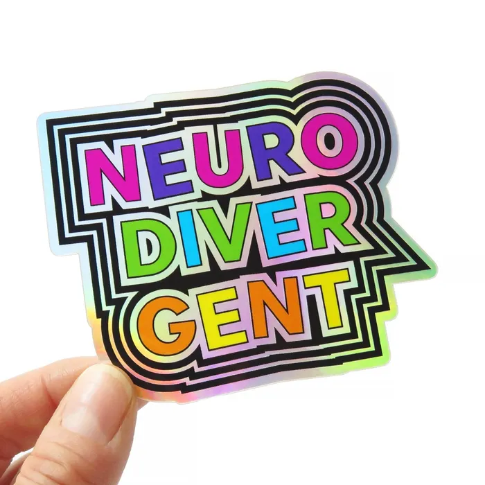 Earrings Word For Word Factory NEURODIVERGENT Holographic Sticker