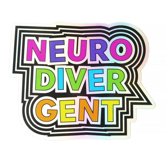 Earrings Word For Word Factory NEURODIVERGENT Holographic Sticker