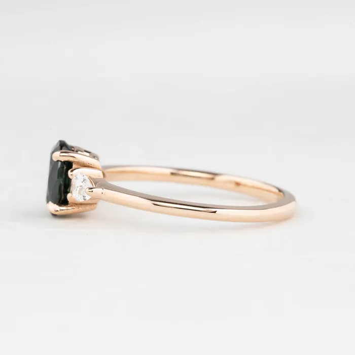 Envero Jewelry Rings Olivia Ring 12ct Deep Teal Blue Queensland Sapphire 14K Rose Gold One of a kind Envero Jewelry Rings Olivia Ring 12ct Deep Teal Blue Queensland Sapphire 14K Rose Gold One of a kind