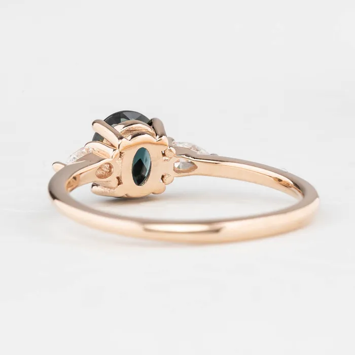 Envero Jewelry Rings Olivia Ring 12ct Deep Teal Blue Queensland Sapphire 14K Rose Gold One of a kind Envero Jewelry Rings Olivia Ring 12ct Deep Teal Blue Queensland Sapphire 14K Rose Gold One of a kind