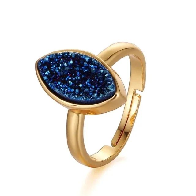 JustDuaIt Rings Evil Eye Druzy Ring