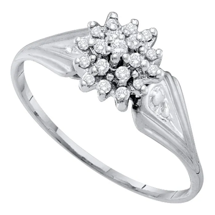 mayamila Rings 10kt White Gold Womens Round Diamond Cluster Ring 110 Cttw