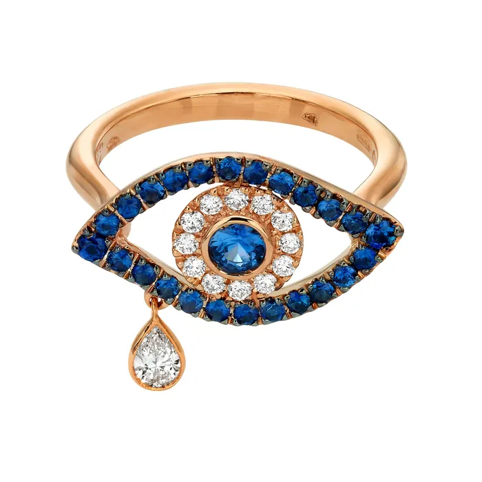 The Private Room Fine Jewelry Rings Evil Eye Diamond Drop Ring