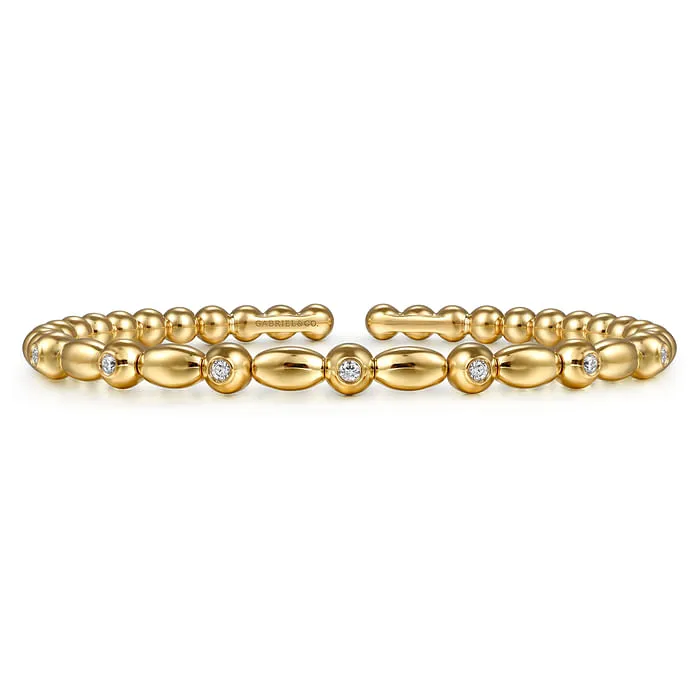 GABRIEL CO Bracelets 14K Yellow Gold Bujukan Diamond Split Bangle Bracelet
