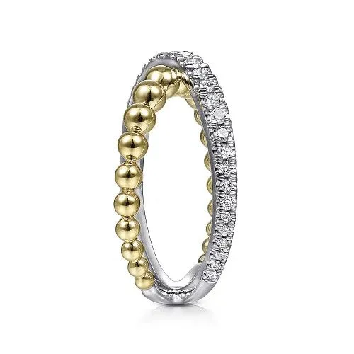 GABRIEL CO Rings 14K WhiteYellow Gold Bujukan Diamond Criss Cross Ring