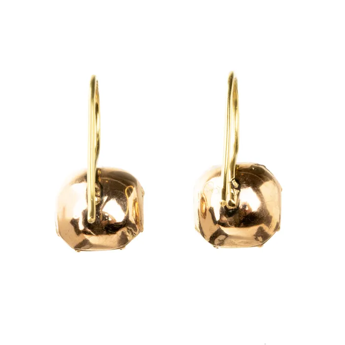 Georgian era Gold White Paste Earrings Bell Bird Earrings