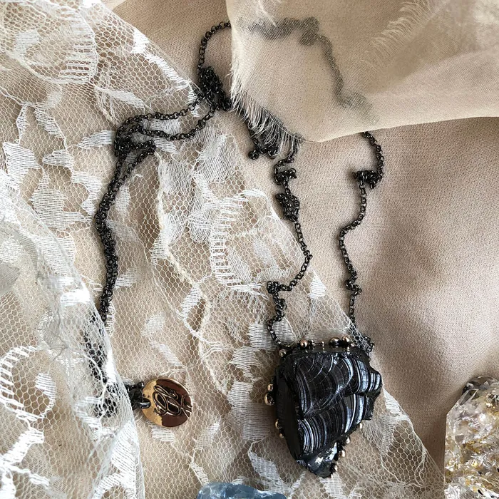 Giardinoblu Necklaces Silver Shungite Elite Shungite Pendant One of a kind