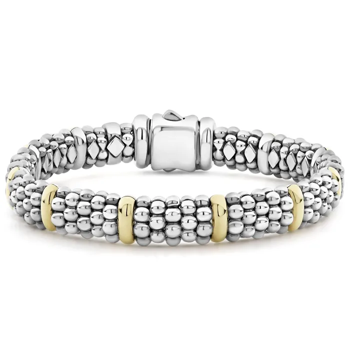 LAGOS Signature Caviar Gold Station Caviar Bracelet 9mm Bracelets
