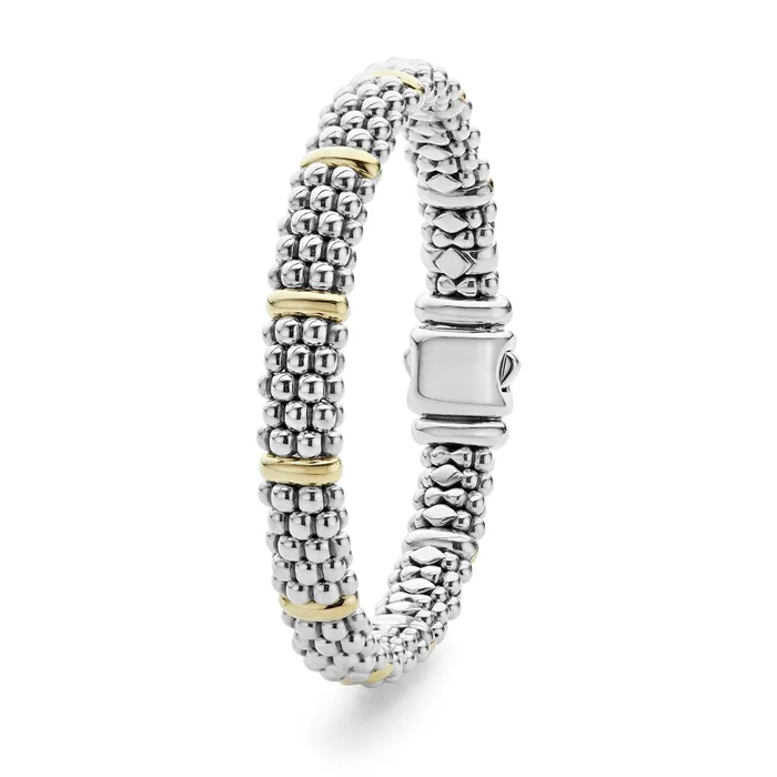 LAGOS Signature Caviar Gold Station Caviar Bracelet 9mm Bracelets