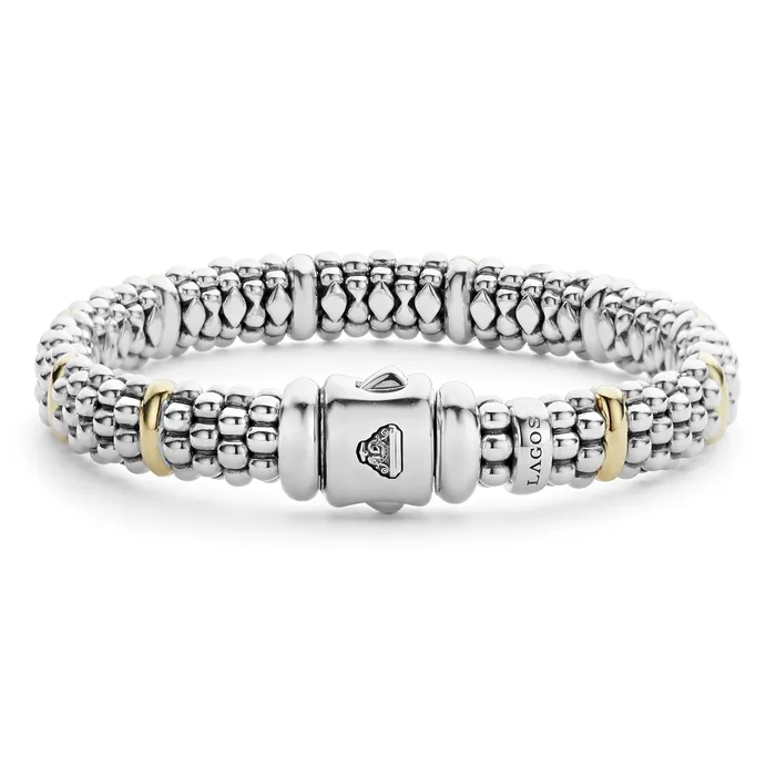 LAGOS Signature Caviar Gold Station Caviar Bracelet 9mm Bracelets
