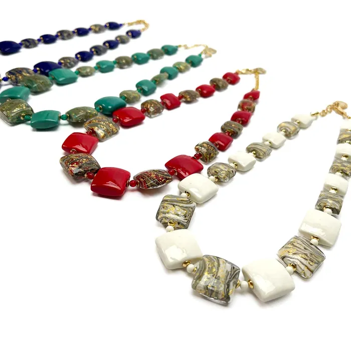 Necklaces Antonio Vaccari Las Vegas Short Necklace Murano Glass