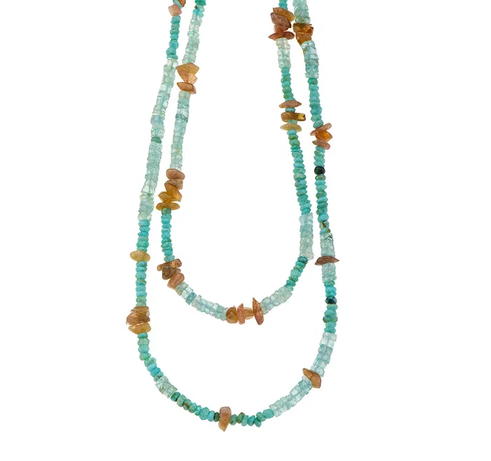 Necklaces Nava Zahavi Nava Zahavi Amber and Aquamarine Necklace