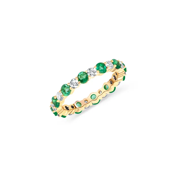 Polachecks Collection Rings Diamond Emerald Eternity Band