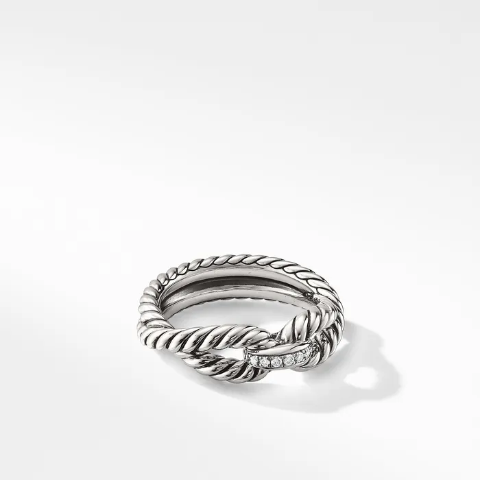 Rings David Yurman Cable Loop Band Ring in Sterling Silver with Diamonds 7mm