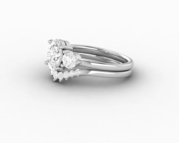Rings Orion Three Stone 10 Ct Oval Cut Bridal Set Sapheena Jewelry