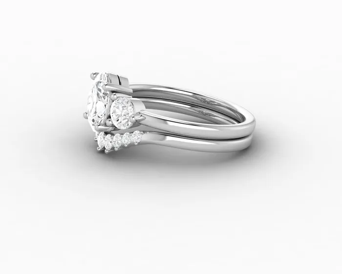 Rings Orion Three Stone 10 Ct Oval Cut Bridal Set Sapheena Jewelry