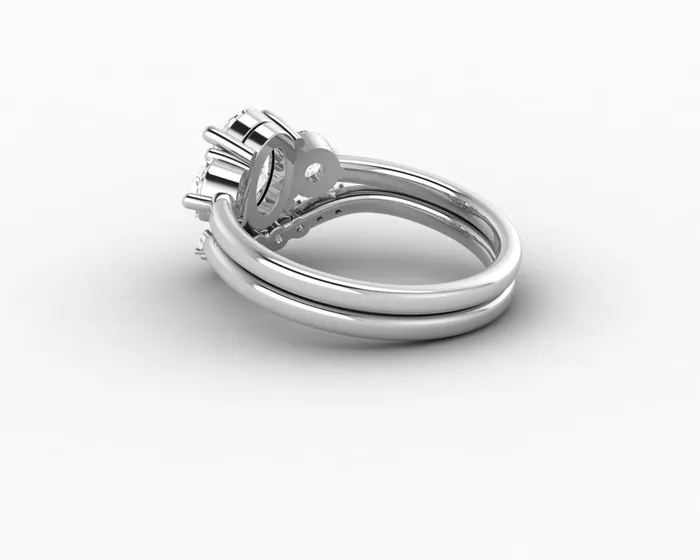 Rings Orion Three Stone 10 Ct Oval Cut Bridal Set Sapheena Jewelry