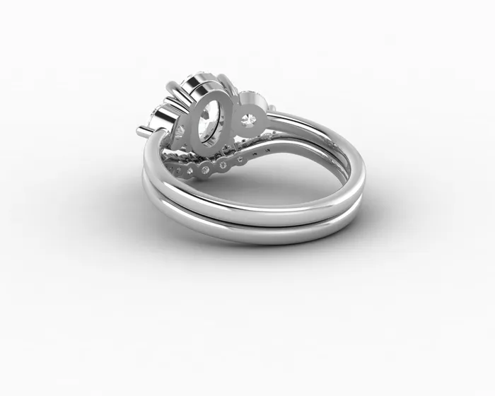 Rings Orion Three Stone 10 Ct Oval Cut Bridal Set Sapheena Jewelry