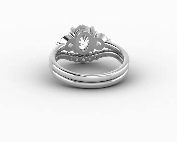 Rings Orion Three Stone 10 Ct Oval Cut Bridal Set Sapheena Jewelry