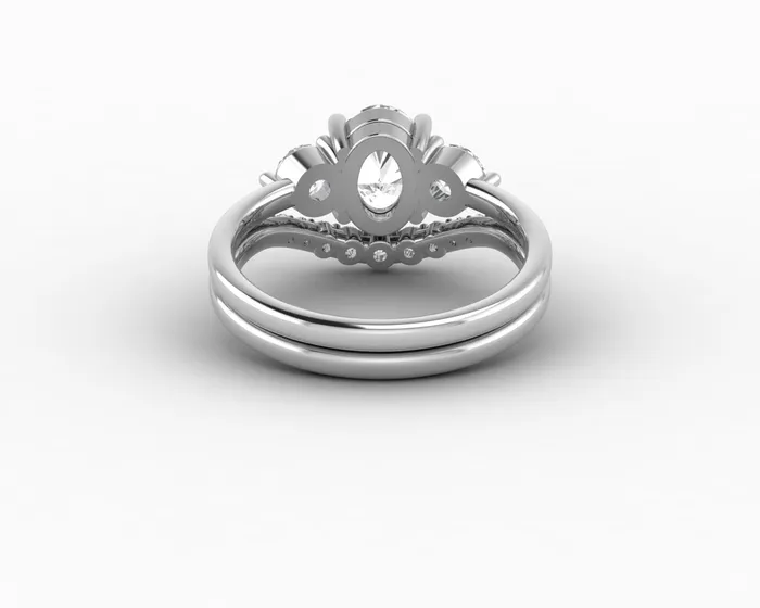 Rings Orion Three Stone 10 Ct Oval Cut Bridal Set Sapheena Jewelry