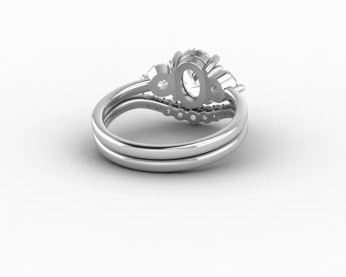 Rings Orion Three Stone 10 Ct Oval Cut Bridal Set Sapheena Jewelry
