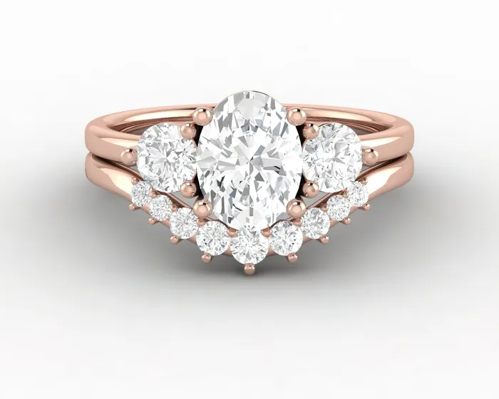 Rings Orion Three Stone 10 Ct Oval Cut Bridal Set Sapheena Jewelry