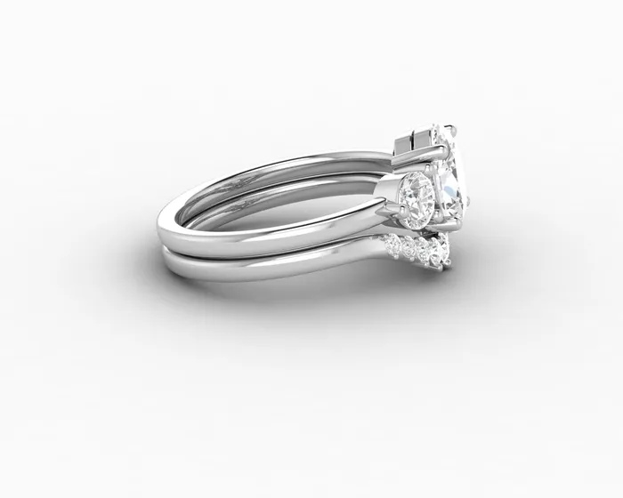 Rings Orion Three Stone 10 Ct Oval Cut Bridal Set Sapheena Jewelry