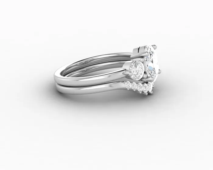 Rings Orion Three Stone 10 Ct Oval Cut Bridal Set Sapheena Jewelry