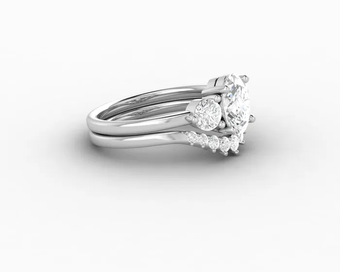 Rings Orion Three Stone 10 Ct Oval Cut Bridal Set Sapheena Jewelry