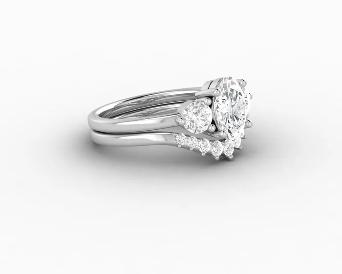 Rings Orion Three Stone 10 Ct Oval Cut Bridal Set Sapheena Jewelry