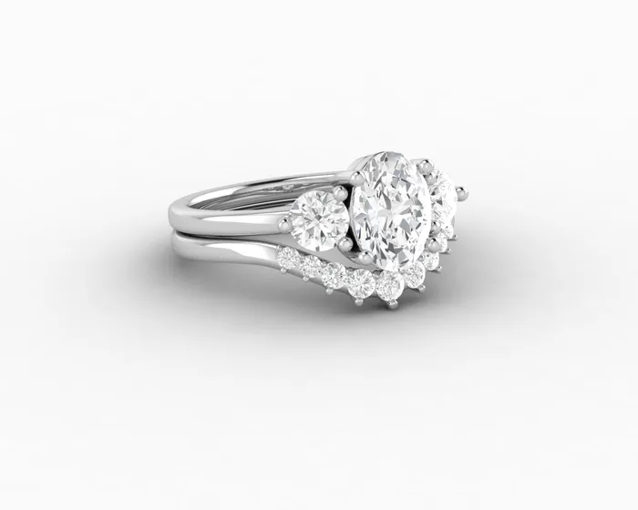Rings Orion Three Stone 10 Ct Oval Cut Bridal Set Sapheena Jewelry