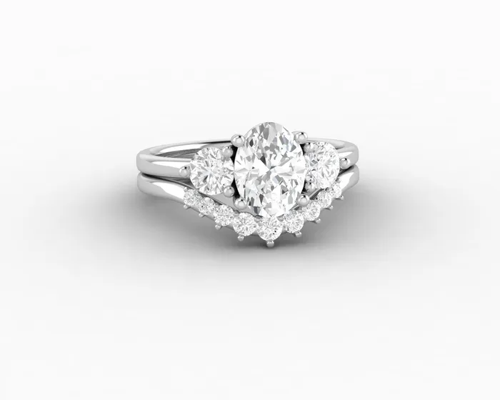 Rings Orion Three Stone 10 Ct Oval Cut Bridal Set Sapheena Jewelry