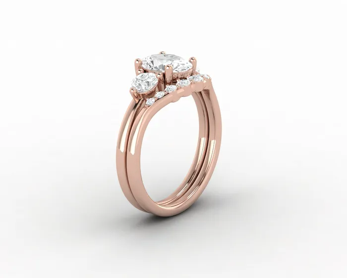 Rings Orion Three Stone 10 Ct Oval Cut Bridal Set Sapheena Jewelry