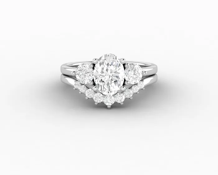 Rings Orion Three Stone 10 Ct Oval Cut Bridal Set Sapheena Jewelry