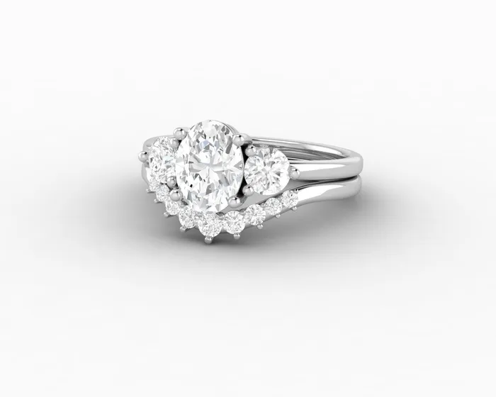 Rings Orion Three Stone 10 Ct Oval Cut Bridal Set Sapheena Jewelry
