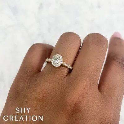 Rings SHY CREATIONS 030CTCTROVAL 032CTSIDE DIAMOND ENGAGEMENT RING