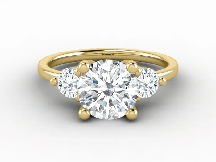 Sapheena Jewelry Rings Orion Three Stone 20 Ct Round Cut Engagement Ring