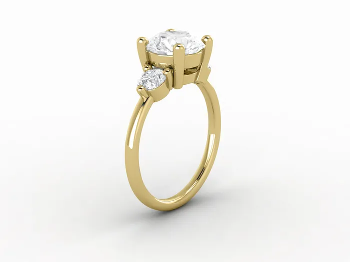Sapheena Jewelry Rings Orion Three Stone 20 Ct Round Cut Engagement Ring