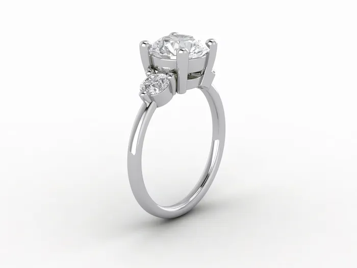Sapheena Jewelry Rings Orion Three Stone 20 Ct Round Cut Engagement Ring