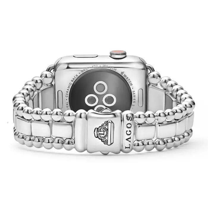 Smart Caviar Sterling Silver Half Diamond Watch Bracelet4249mm LAGOS Bracelets
