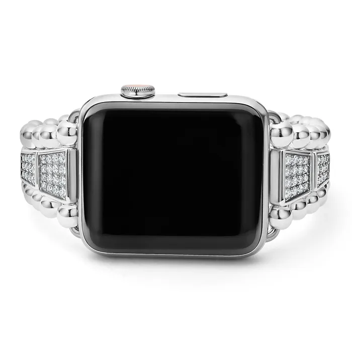 Smart Caviar Sterling Silver Half Diamond Watch Bracelet4249mm LAGOS Bracelets