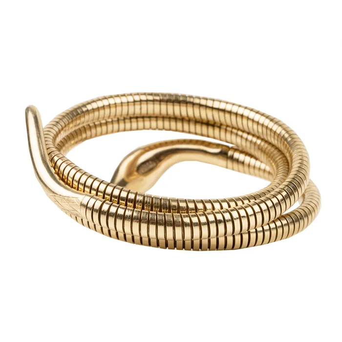 Victorian Revival Coiled Snake Wrap Bracelet Bell Bird Antiques Bracelets
