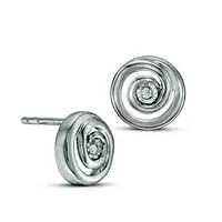 01 CT TW Diamond Solitaire Swirl Circle Stud Earrings in Sterling Silver Goldia Earrings 01 CT TW Diamond Solitaire Swirl Circle Stud Earrings in Sterling Silver Goldia Earrings