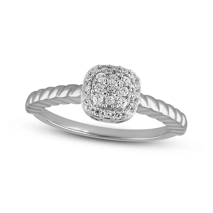 017 CT TW Composite CushionShaped Natural Diamond Frame Promise Ring in Solid 10K White Gold Goldia Rings 017 CT TW Composite CushionShaped Natural Diamond Frame Promise Ring in Solid 10K White Gold Goldia Rings