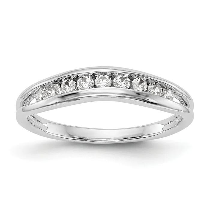 022ct CZ Solid Real 14k White Gold Wedding Wedding Band Ring Goldia Rings