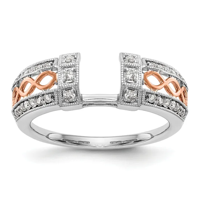 026ct CZ Solid Real 14K White Gold u0026 Rose Gold WrapRing Goldia PreStyled Sets